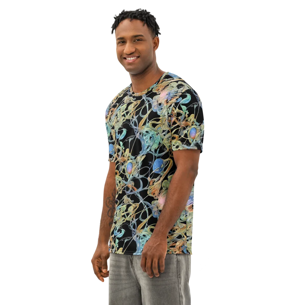 Infinite Mist on Men's Cotton Crew Neck T-Shirt — Left Front