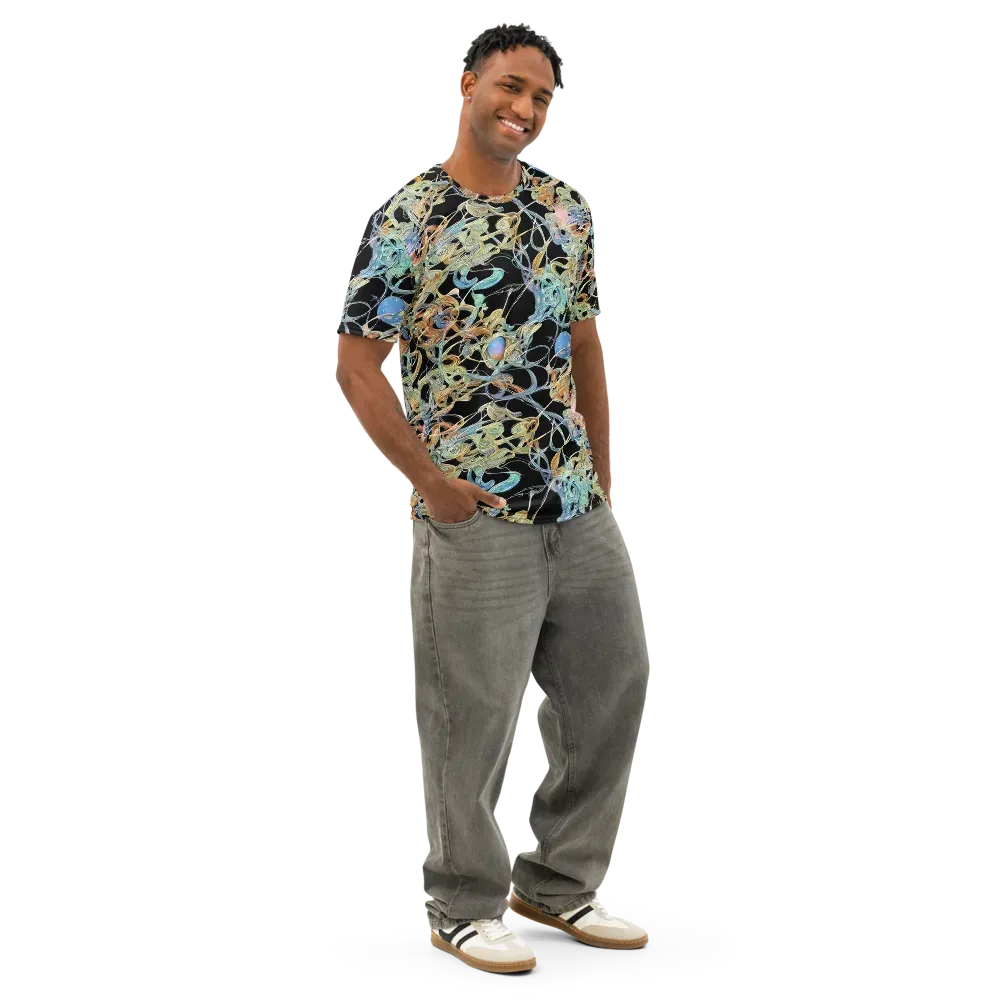 Infinite Mist on Men's Cotton Crew Neck T-Shirt — Right Front