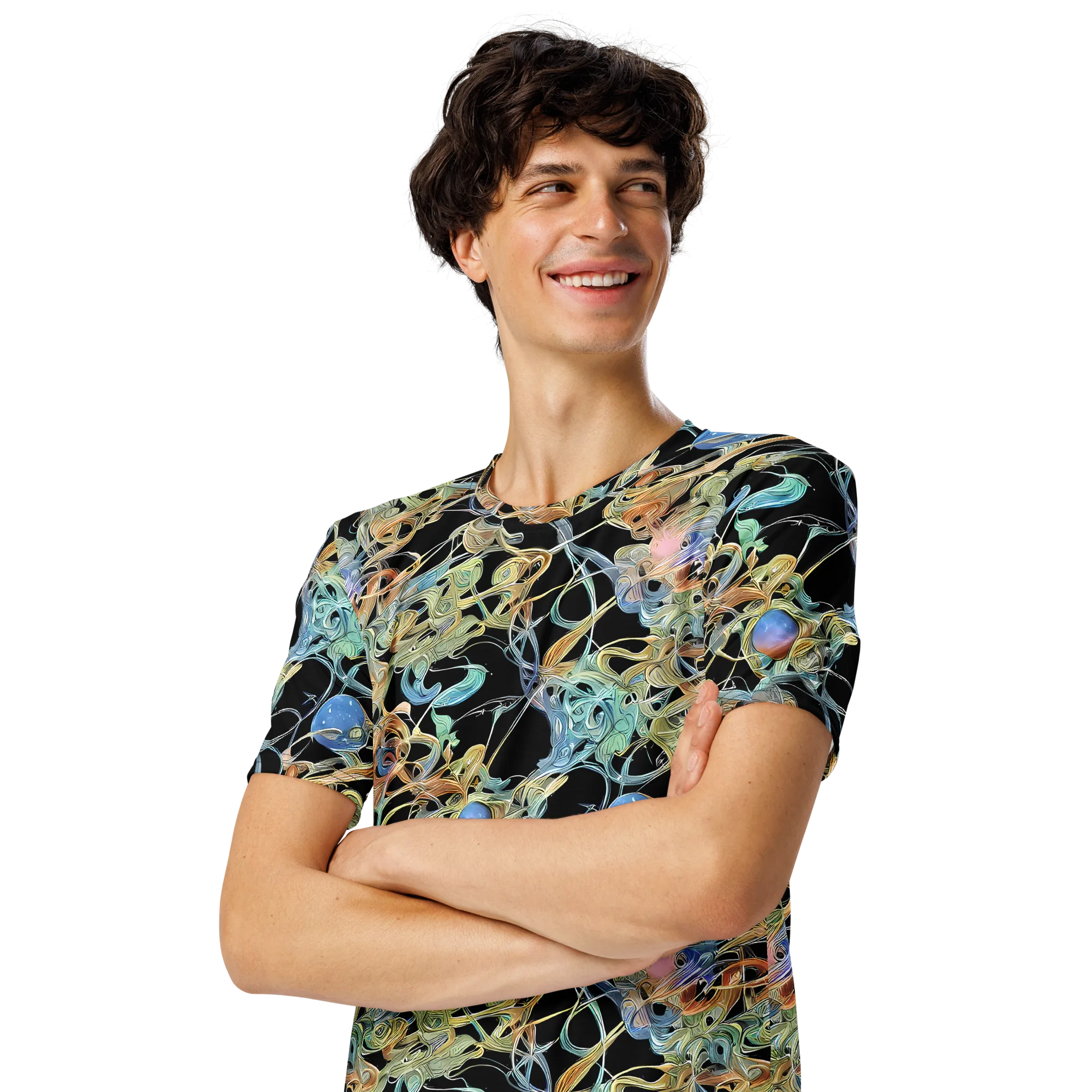Infinite Mist on Men's Crew Neck T-Shirt — Left Front