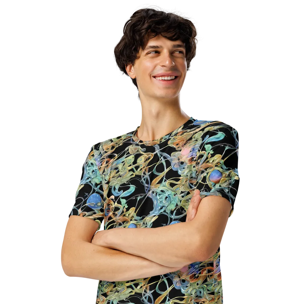 Infinite Mist on Men's Crew Neck T-Shirt — Left Front