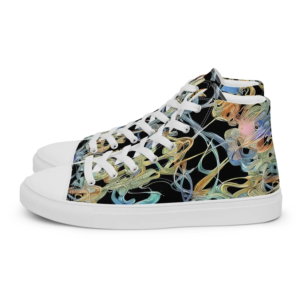 Infinite Mist on Men's High Top Canvas Shoes — Left
