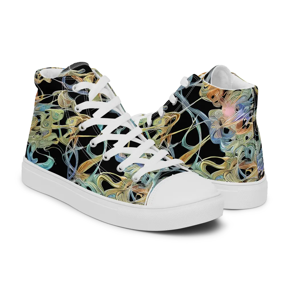 Infinite Mist on Men's High Top Canvas Shoes — Right