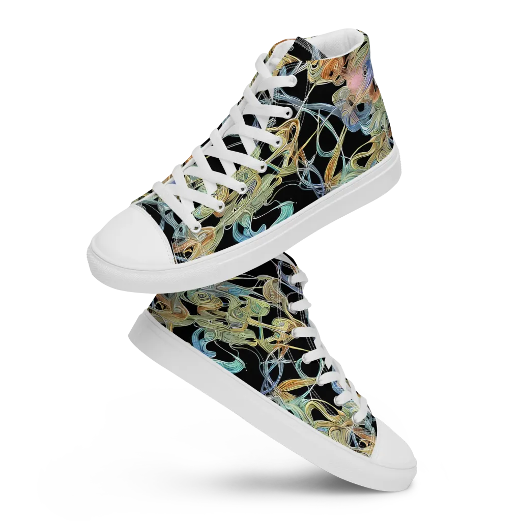 Infinite Mist on Men's High Top Canvas Shoes — Front