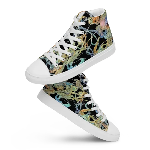 Infinite Mist on a Men's High Top Canvas Shoes