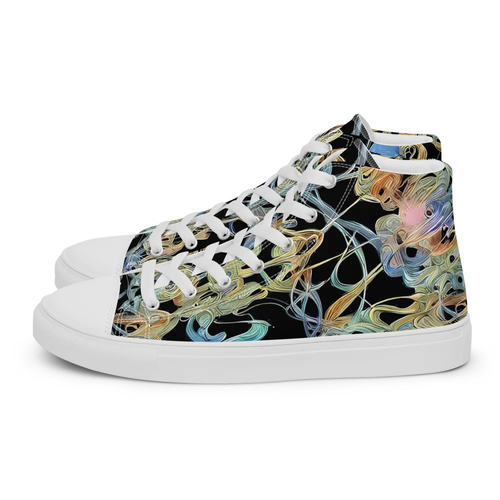 Infinite Mist on Women's High Top Canvas Shoes — Left
