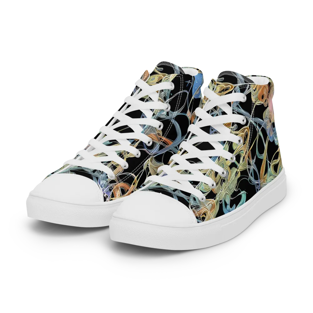 Infinite Mist on Women's High Top Canvas Shoes — Left Front