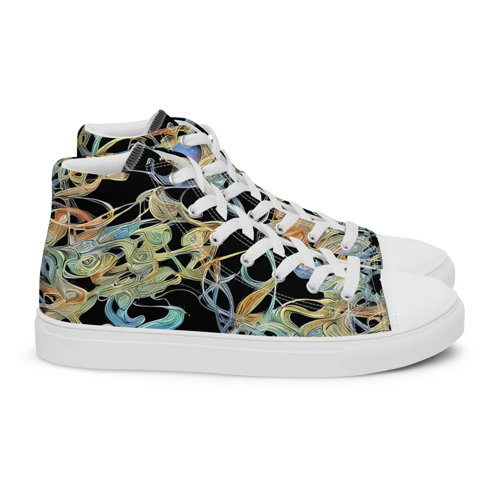Infinite Mist on Women's High Top Canvas Shoes — Right