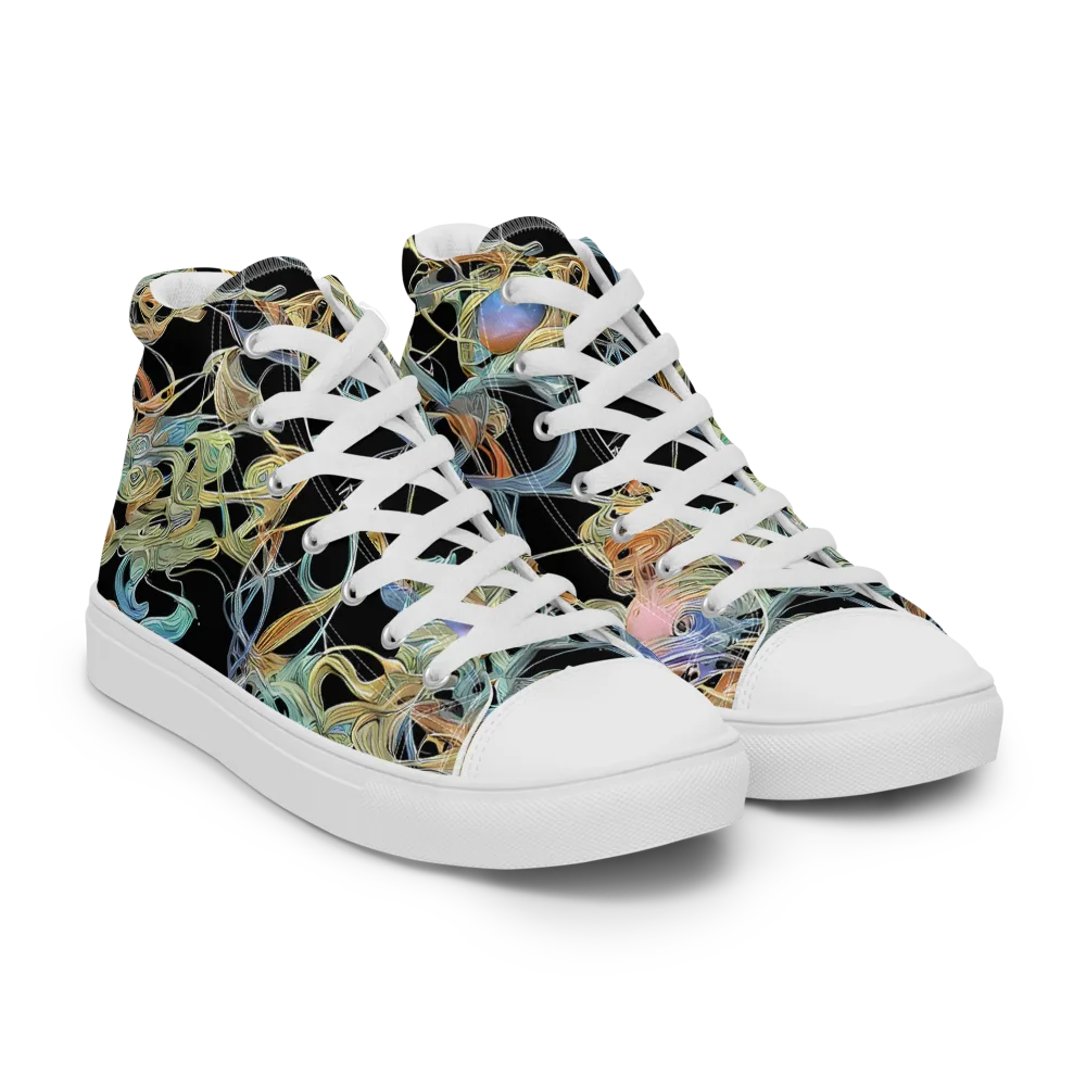 Infinite Mist on Women's High Top Canvas Shoes — Right Front