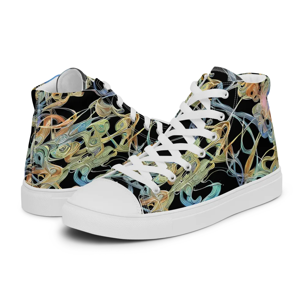Infinite Mist on Women's High Top Canvas Shoes — Left