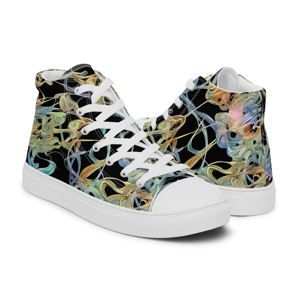 Infinite Mist on Women's High Top Canvas Shoes — Right