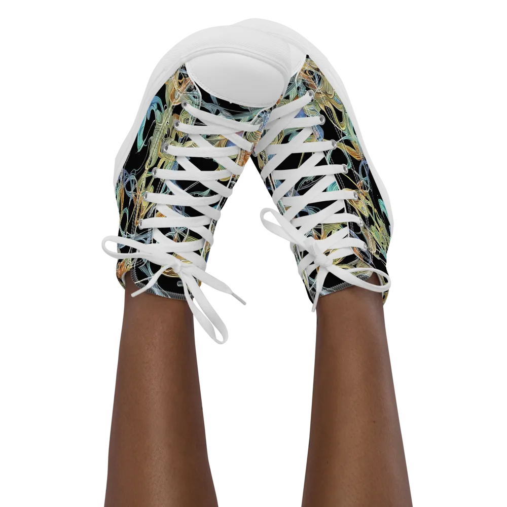 Infinite Mist on Women's High Top Canvas Shoes — Front