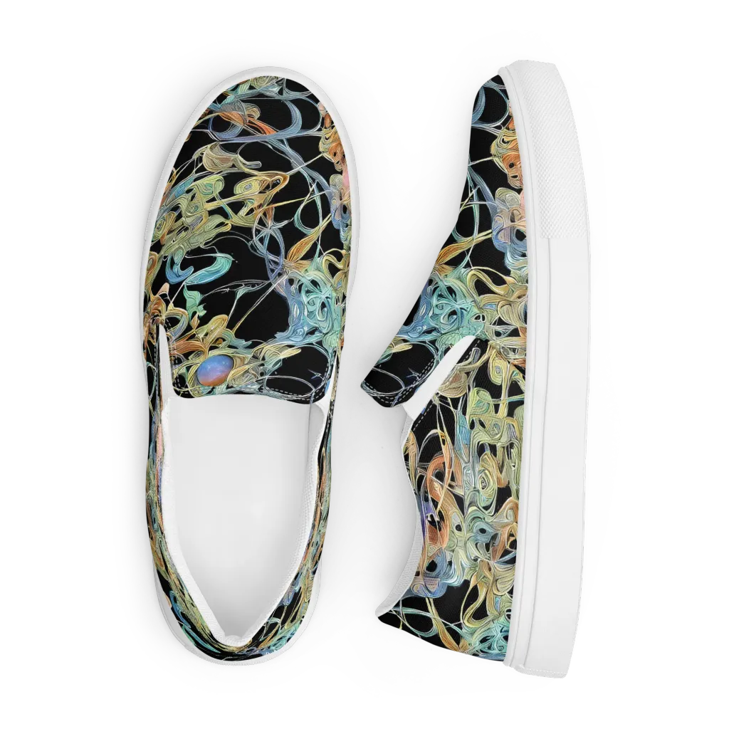 Infinite Mist on Men's Slip-On Canvas Shoes — Front