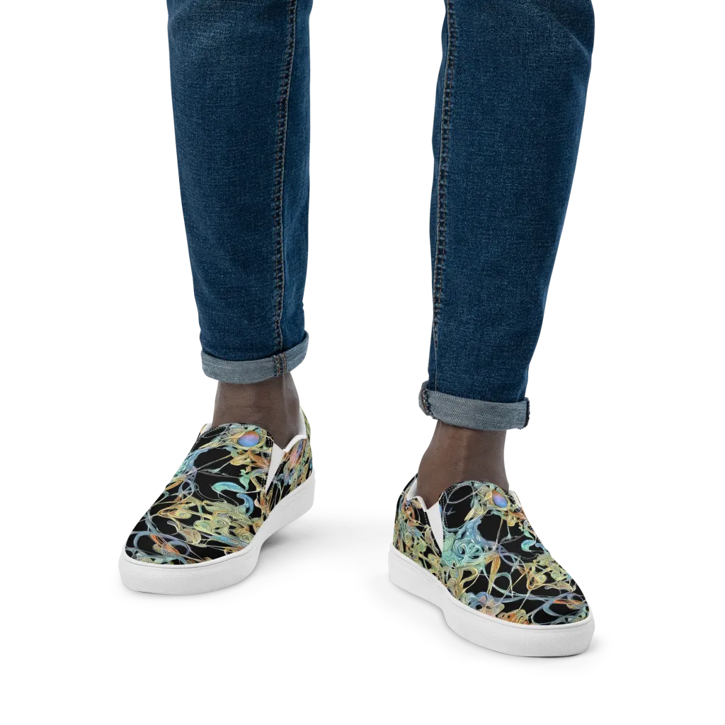 Infinite Mist on Men's Slip-On Canvas Shoes — Front