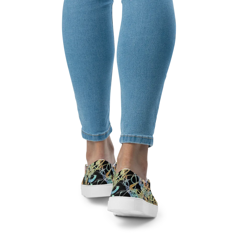 Infinite Mist on Women's Slip-On Canvas Shoes — Back