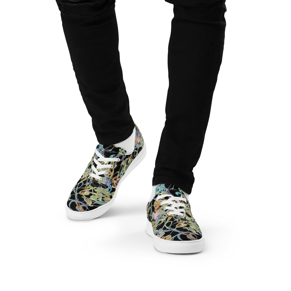 Infinite Mist on Men's Lace-Up Canvas Shoes — Front