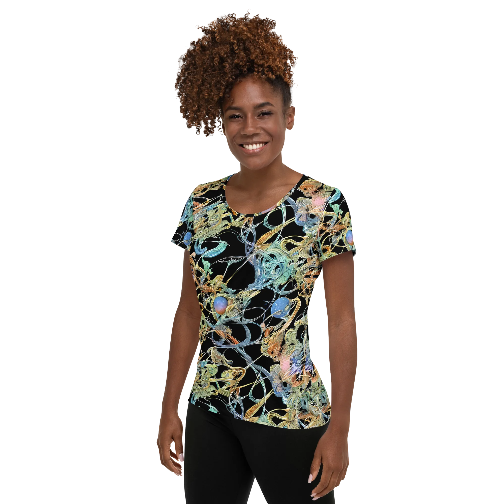 Infinite Mist on Women's Athletic T-Shirt — Left