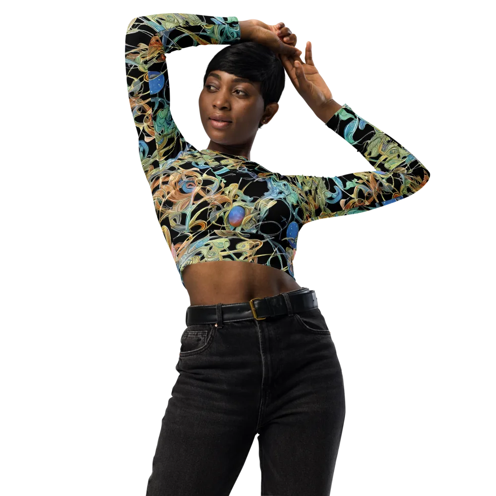 Infinite Mist on Long Sleeve Crop Top — Front