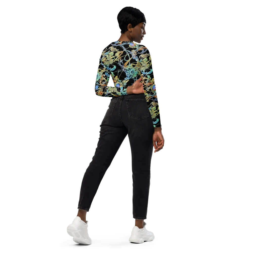 Infinite Mist on Long Sleeve Crop Top — Right Back