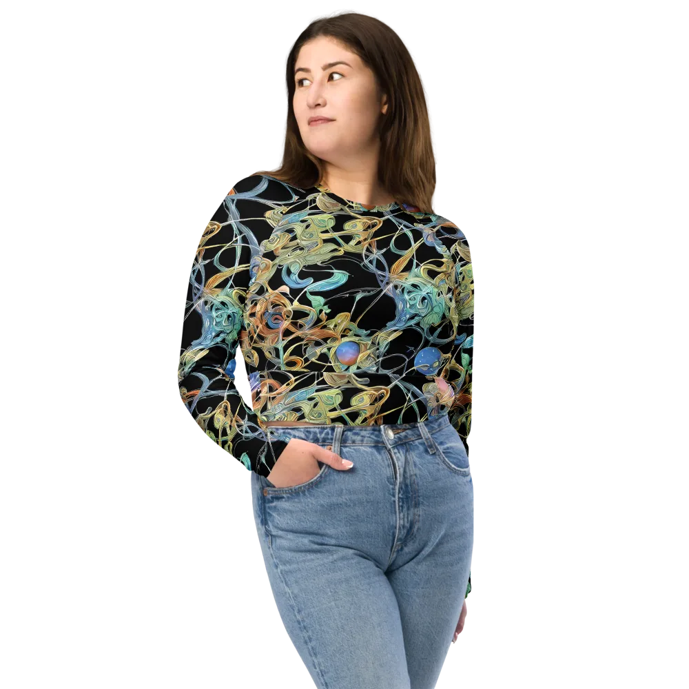 Infinite Mist on Long Sleeve Crop Top — Front