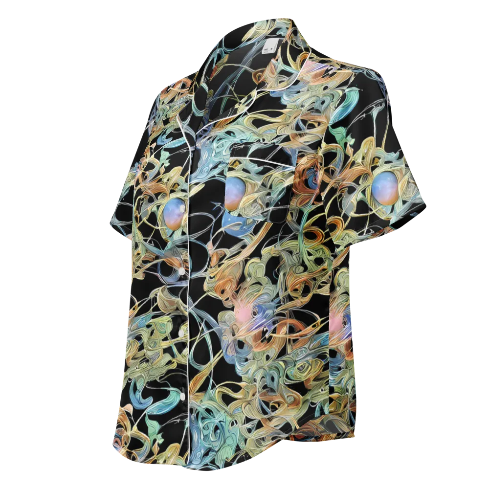 Infinite Mist on Women's Short Sleeve Pajama Top — Left Front