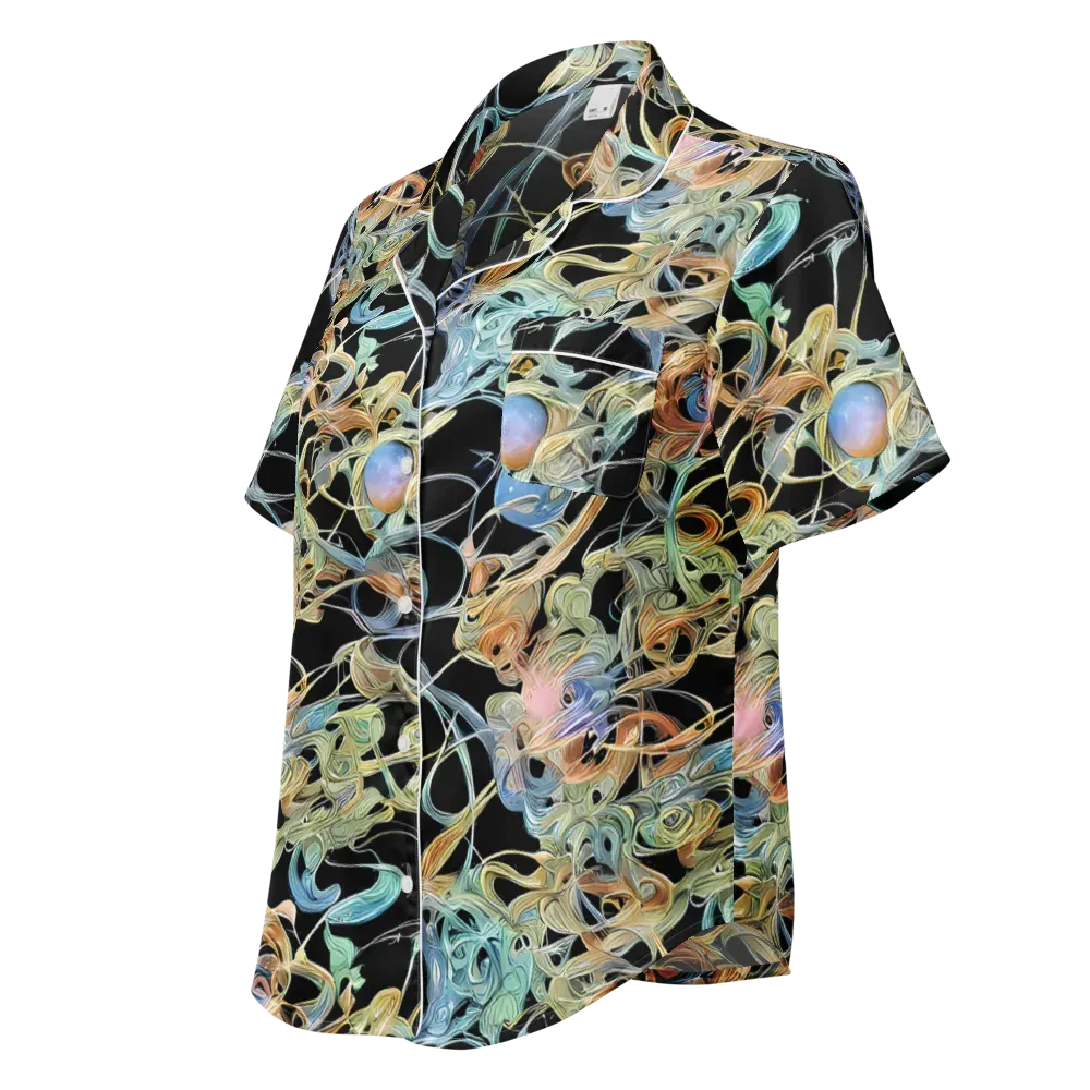Infinite Mist on Women's Short Sleeve Pajama Top — Left Front