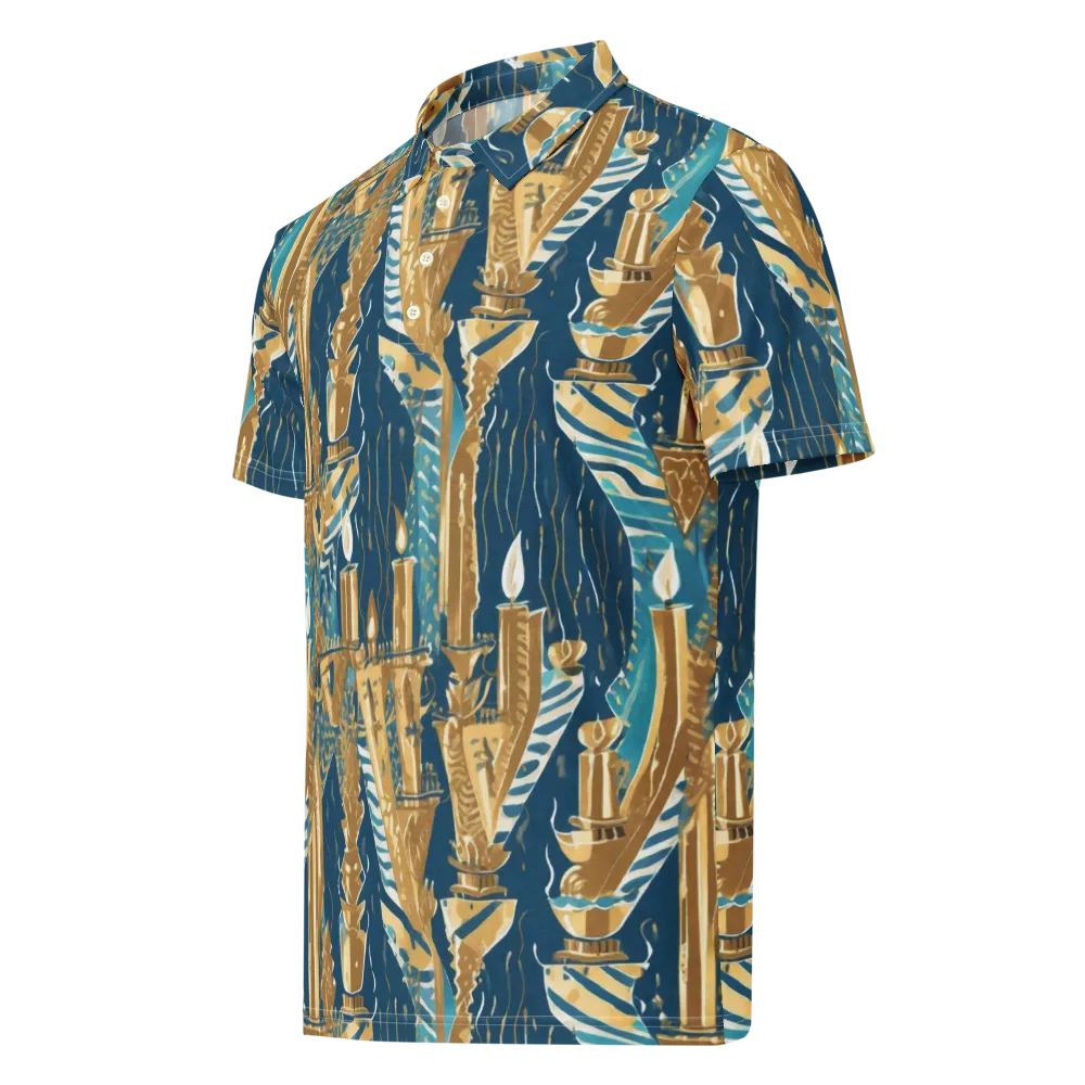 Gilded Flame on Men's Slim Fit Polo Shirt — Left Front