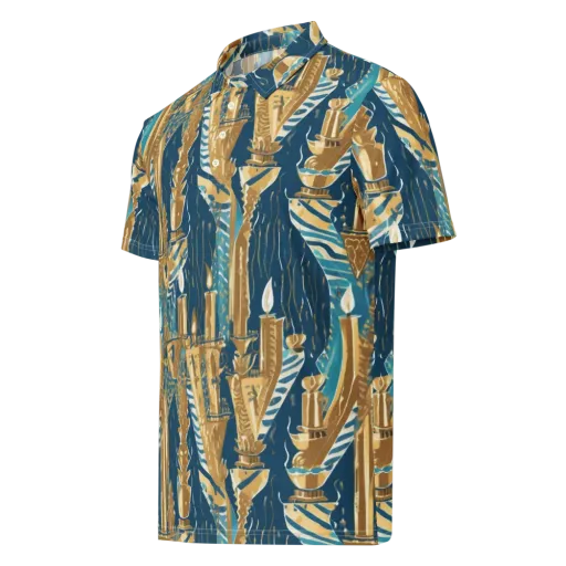 Gilded Flame on a Men's Slim Fit Polo Shirt
