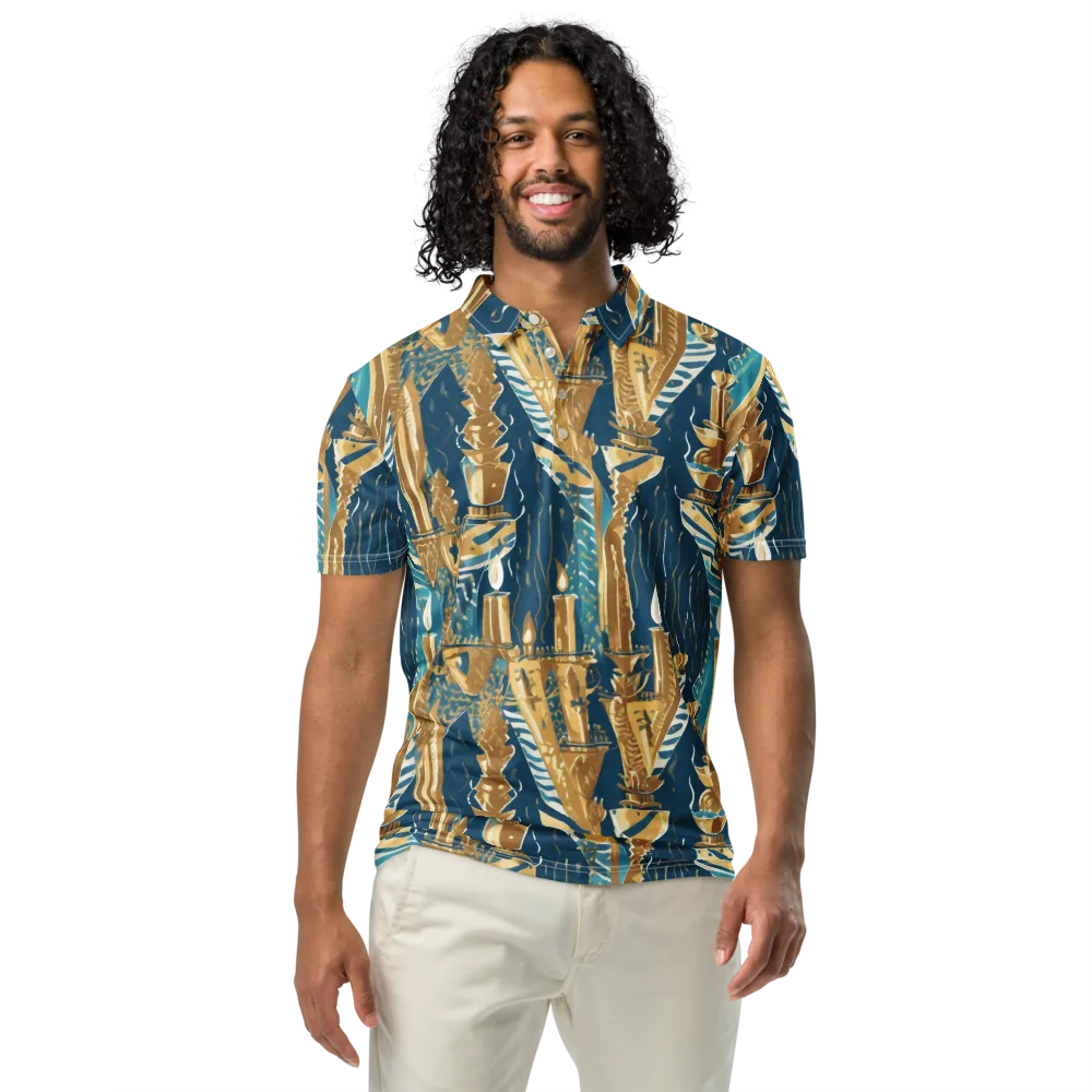 Gilded Flame on Men's Slim Fit Polo Shirt — Front