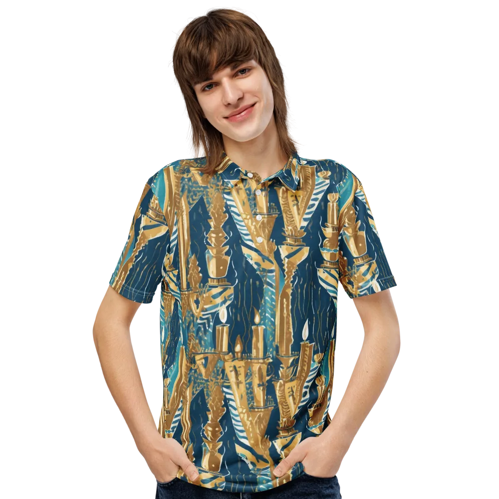 Gilded Flame on Men's Slim Fit Polo Shirt — Front