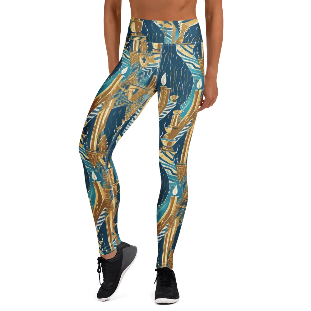 Gilded Flame on Yoga Leggings — Front