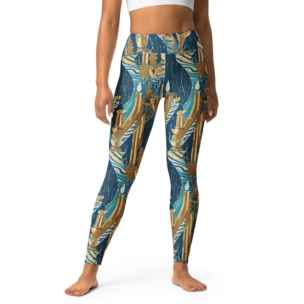 Gilded Flame on Yoga Leggings — Front