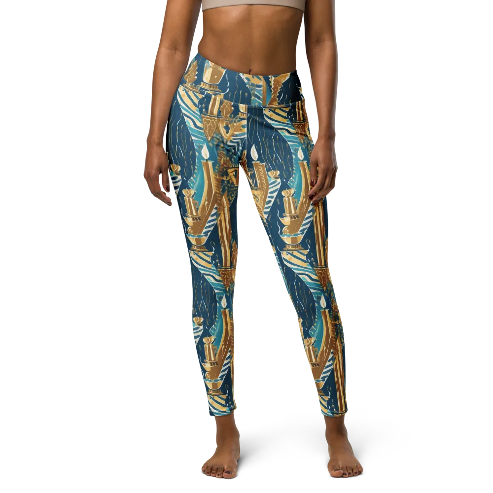 Gilded Flame on Yoga Leggings — Front