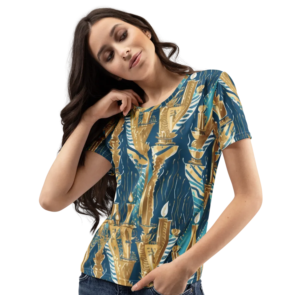 Gilded Flame on Women's Crew Neck T-Shirt — Left Front