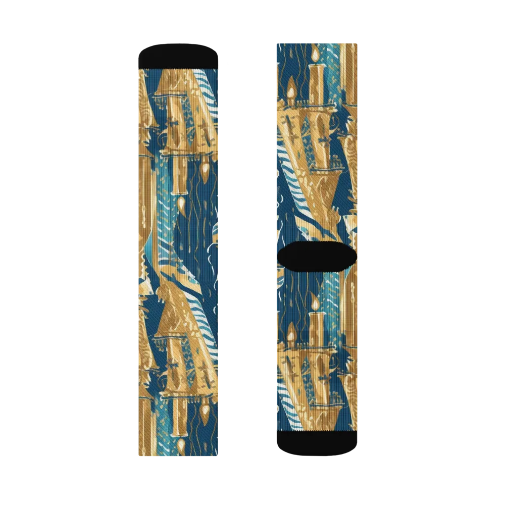 Gilded Flame on Socks — Left Sock