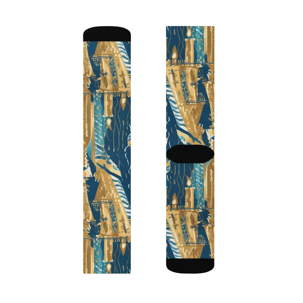 Gilded Flame on Socks — Right Sock