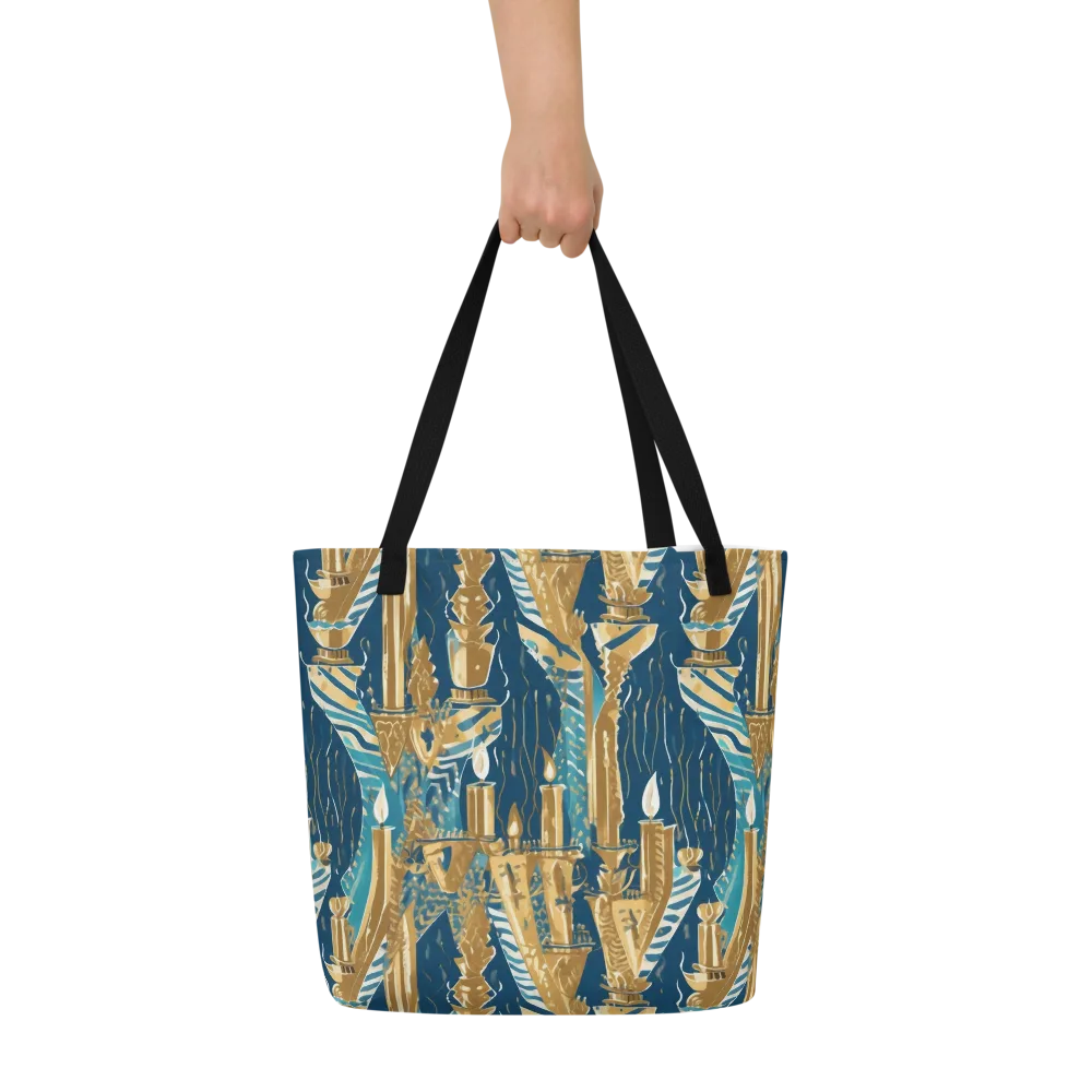 Gilded Flame on Large Tote Bag W/ Pocket — Front