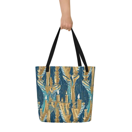 Gilded Flame on a Large Tote Bag W/ Pocket