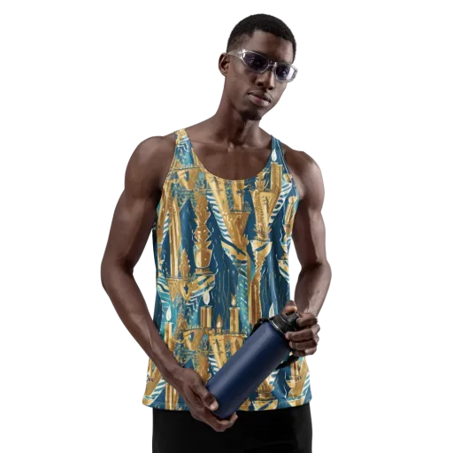 Gilded Flame on a Men's Tank Top