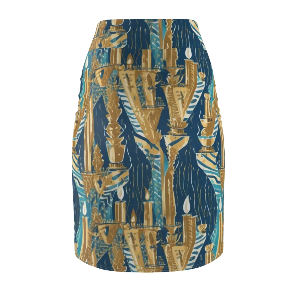 Gilded Flame on Pencil Skirt — Back