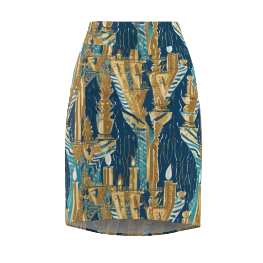 Gilded Flame on a Pencil Skirt