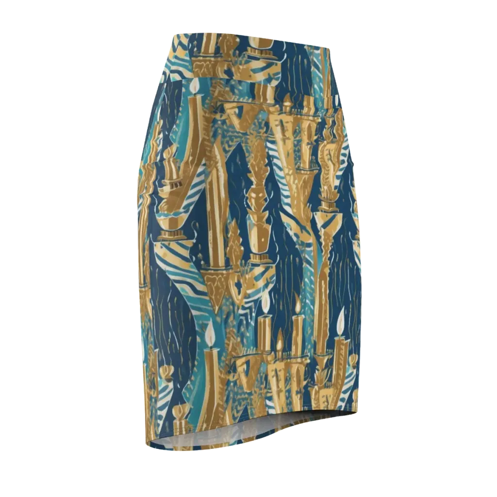 Gilded Flame on Pencil Skirt — Front Side