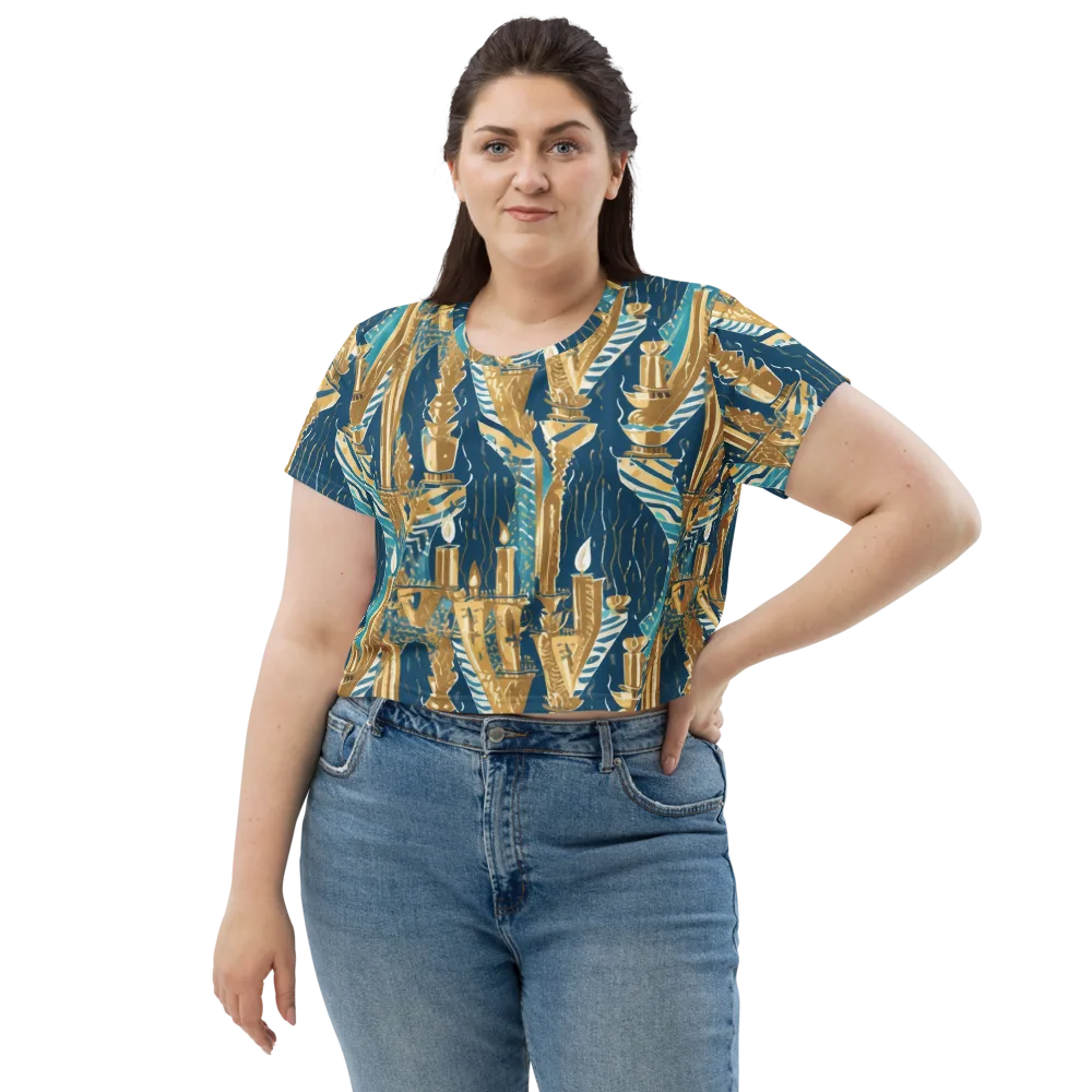 Gilded Flame on Crop Tee — Front