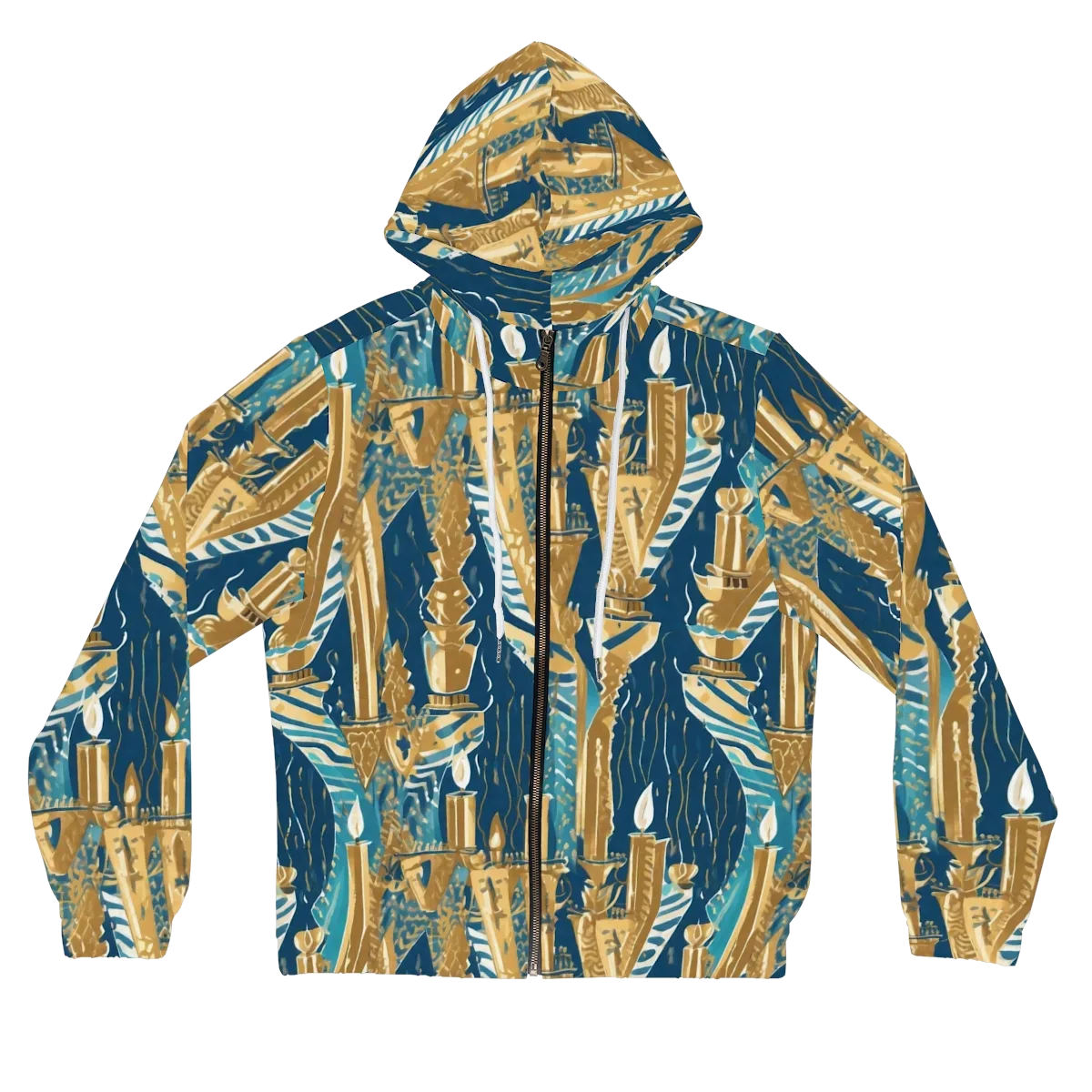 Gilded Flame on Women's Full-Zip Hoodie — Front