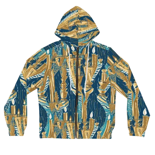 Gilded Flame on a Women's Full-Zip Hoodie