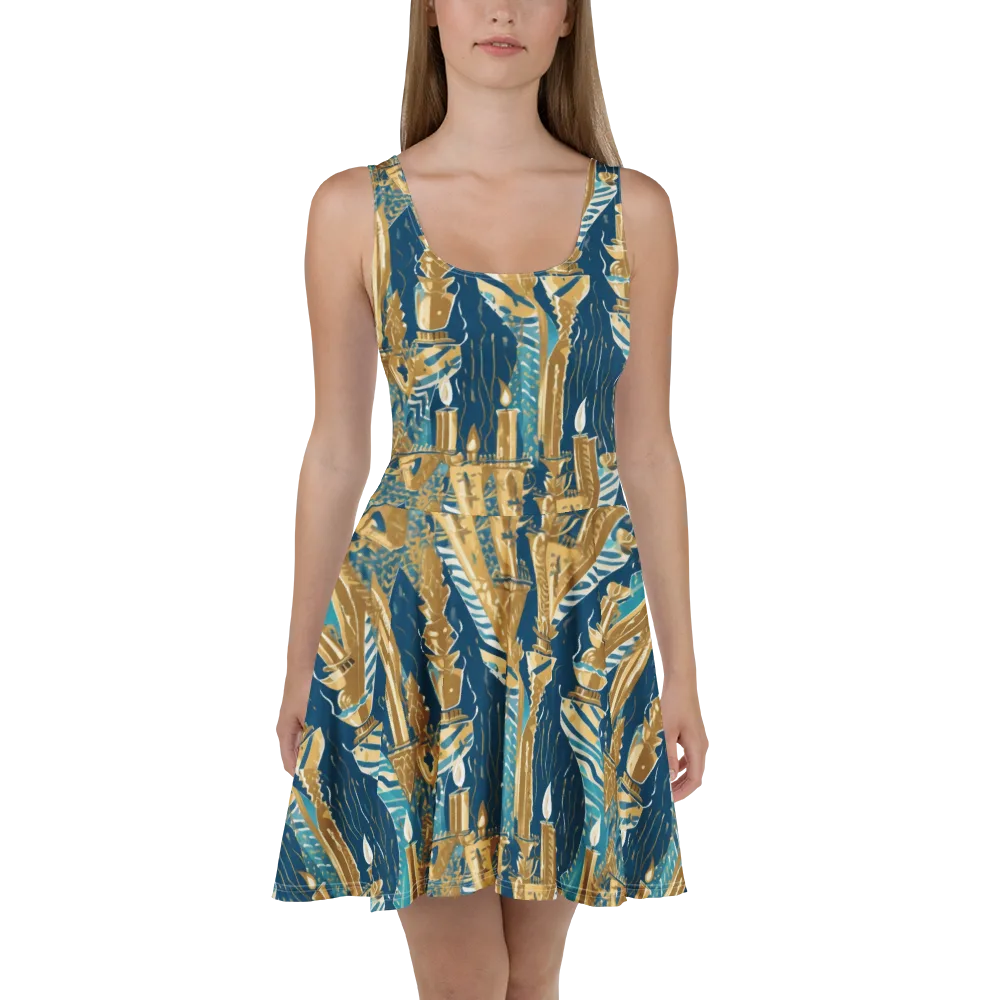 Gilded Flame on Skater Dress — Front