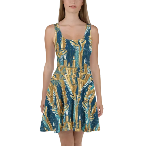 Gilded Flame on a Skater Dress