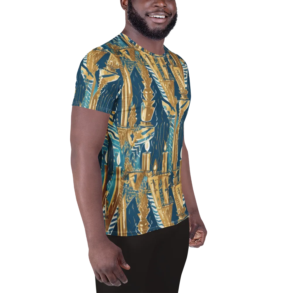 Gilded Flame on Men's Athletic T-Shirt — Right