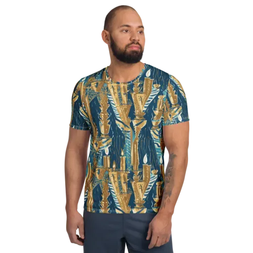 Gilded Flame on a Men's Athletic T-Shirt