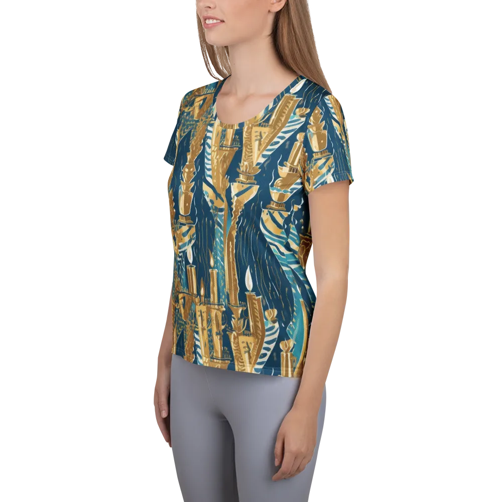Gilded Flame on Women's Athletic T-Shirt — Left