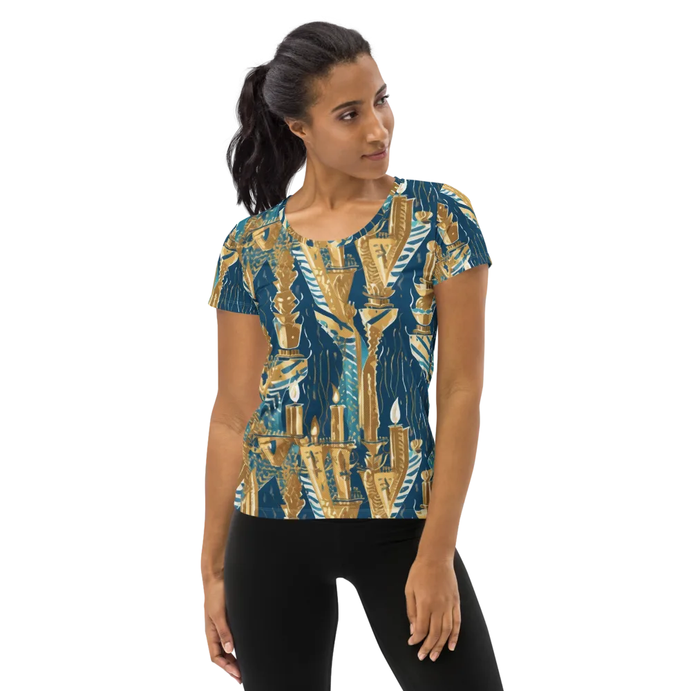 Gilded Flame on Women's Athletic T-Shirt — Front